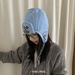 Cappello da sci antivento con paraorecchie e nappe da donna, in maglia, con cravatta e velo, in stile coreano, autunno/inverno 2025, nuovo, a blocchi di colore_voghion.com