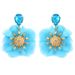 Big flower chiffon earrings clip diamond earrings jewelry_voghion.com