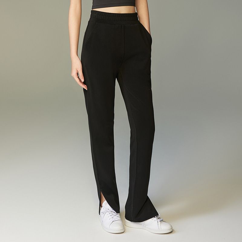 Pantaloni da yoga da donna, pantaloni sportivi da corsa dritti e slim con spacchi e pantaloni fitness versatili_voghion.com