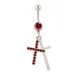 Piercing all'ombelico a croce in acciaio inossidabile, gioielli per piercing corpo in zircone multicolore opzionale all'ingrosso transfrontaliero_voghion.com