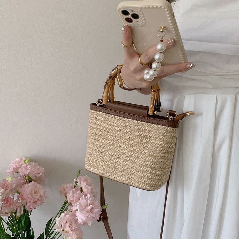 Handtaschen: Designer Stroh Handtaschen Sommer, Leichte Schultertasche, Vielseitige Gewebte Tragetasche Für Damen, Ideal Strand &_voghion.com