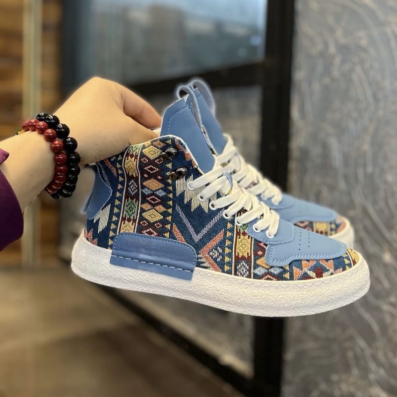 High-top Canvas Trendy Shoes Men, Versatile Ethnic Style Casual Sneakers For Men_voghion.com