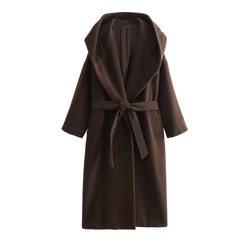 Women s clothing autumn and winter new style temperament light mature long hooded woolen coat_voghion.com
