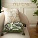 Nordic Leaf-Pattern Throw Pillow Cover - 45x45cm Linen Blend Cushion Case For Sofa/Bed (Green/Beige) - Embroidery & Tufted Dot Options_voghion.com