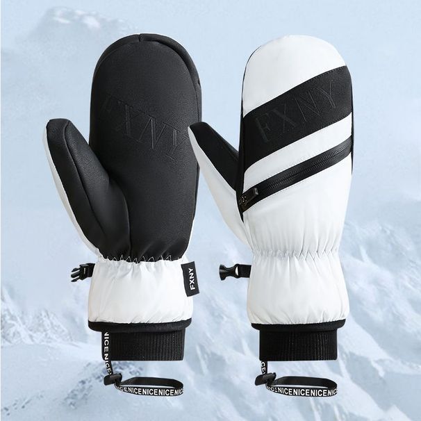 Beyaz Ördek Açık Hava Bisiklet Sıcak Kayak Snowboard Kış Polar Astarlı Kalınlaştırılmış Genişletilmiş Su Geçirmez Rüzgar Geçirmez Kaz Tüyü Eldiven_voghion.com