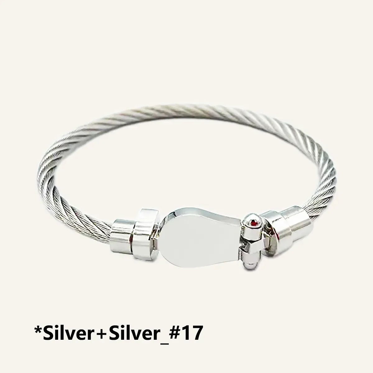 Nuovo marchio di moda, braccialetti a ferro di cavallo placcati in oro bianco, bracciale in argento nero per uomo e donna, accessori e gioielli_voghion.com