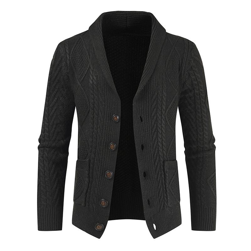 Abbigliamento da uomo Cardigan da uomo lavorato a maglia all'uncinetto moda maglione da uomo con scollo a V sciolto e spesso maglione_voghion.com