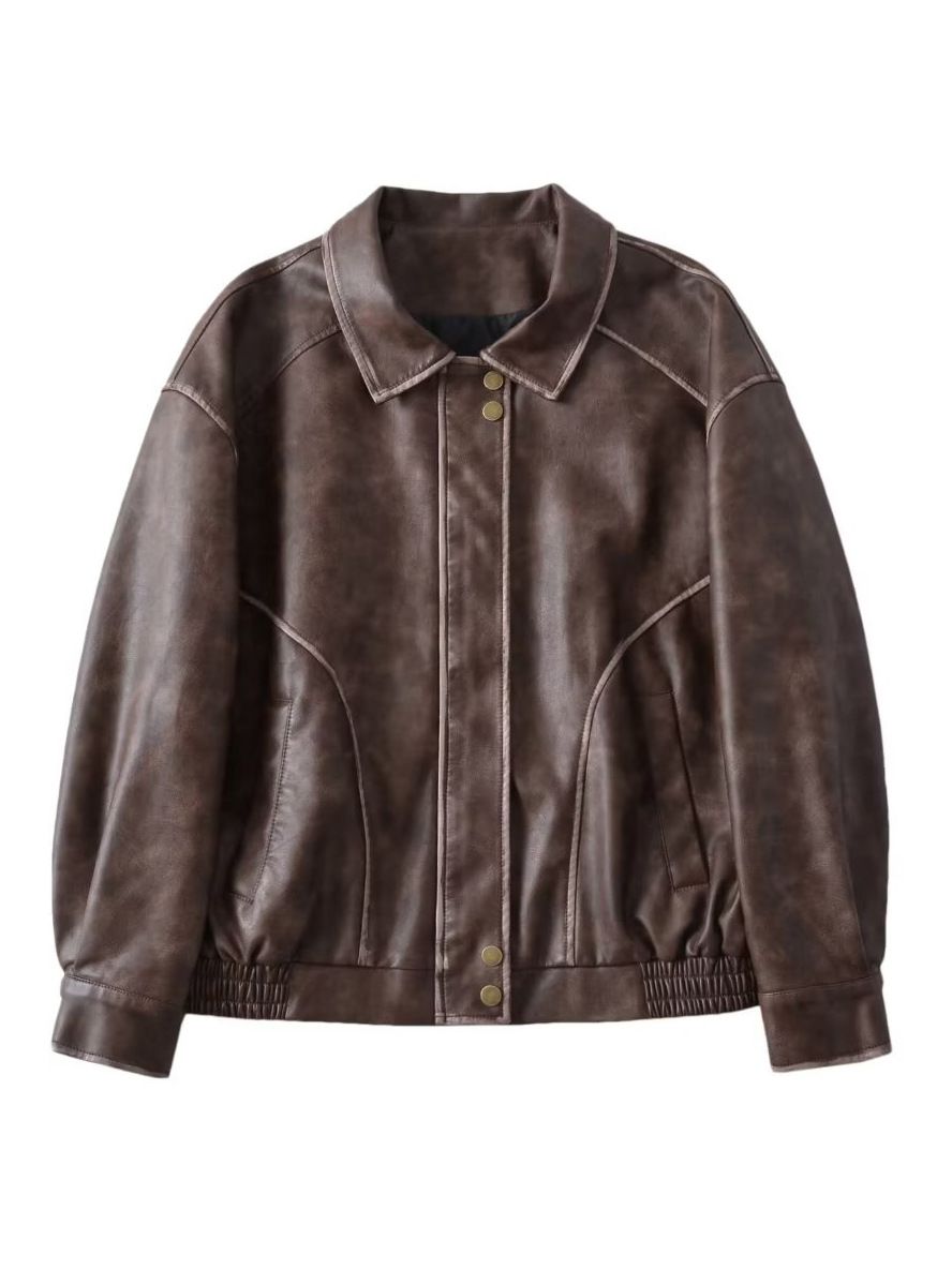 Autunno/inverno Nuovo abbigliamento da donna, giacca in pelle larga, resistente al lavaggio e all'acqua, W223319_voghion.com