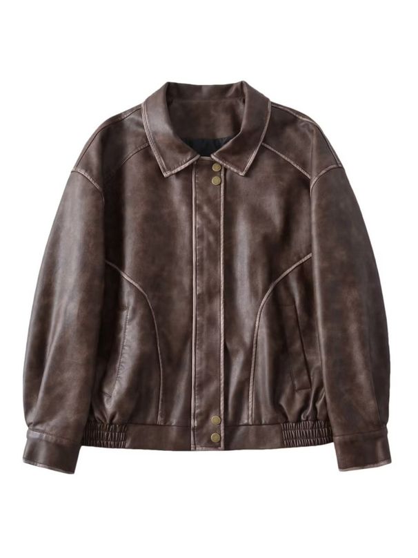 Autunno/inverno Nuovo abbigliamento da donna, giacca in pelle larga, resistente al lavaggio e all'acqua, W223319_voghion.com