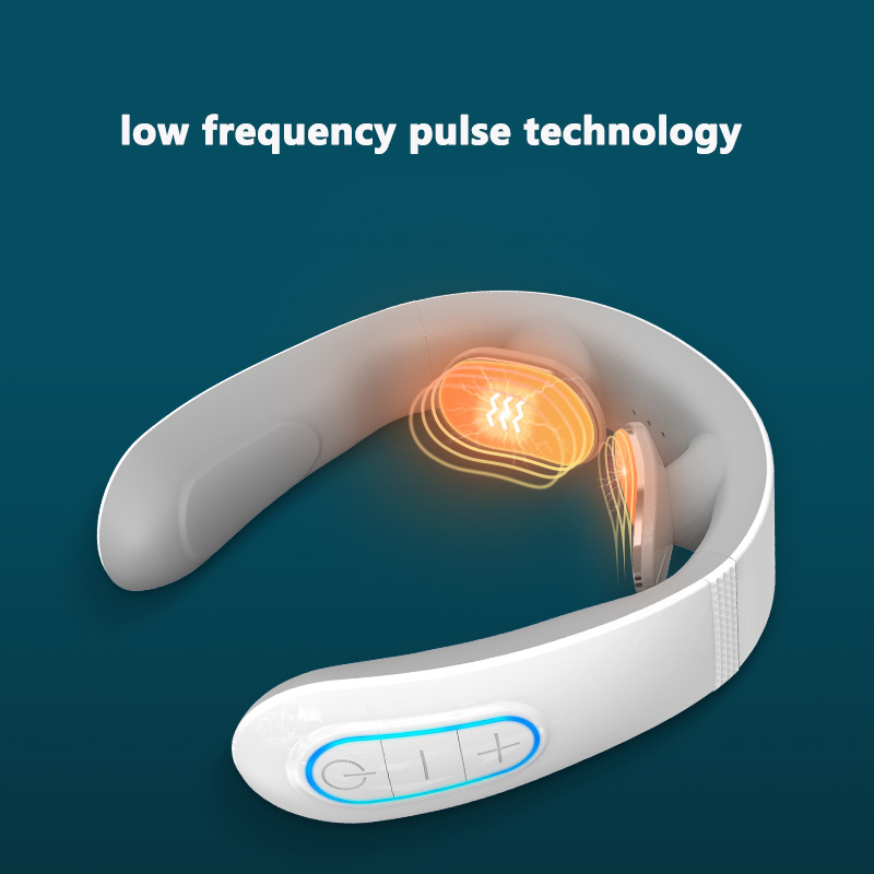 Smark Neck Massager Electric Hot Compress Neck Massage Voice USB Recharging EMS Therapy Pulse Pain Relief Tool With_voghion.com