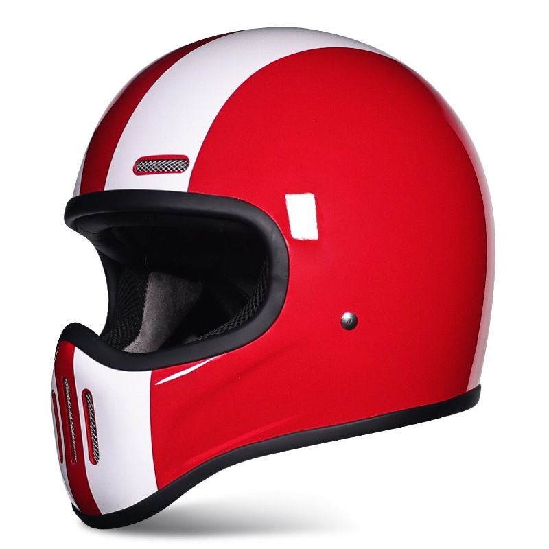 włókno szklane mały kask retro kask motocyklowy cruise pedał motocyklowy pełny kask męski i damski kask Bluetooth_voghion.com