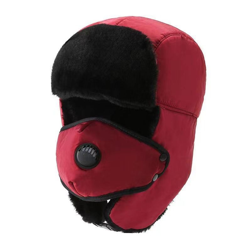 Trapper Hats Autumn and winter thunder Feng hat windproof ear protection neck winterproof warm and pile thickened riding cotton hat for men_voghion.com