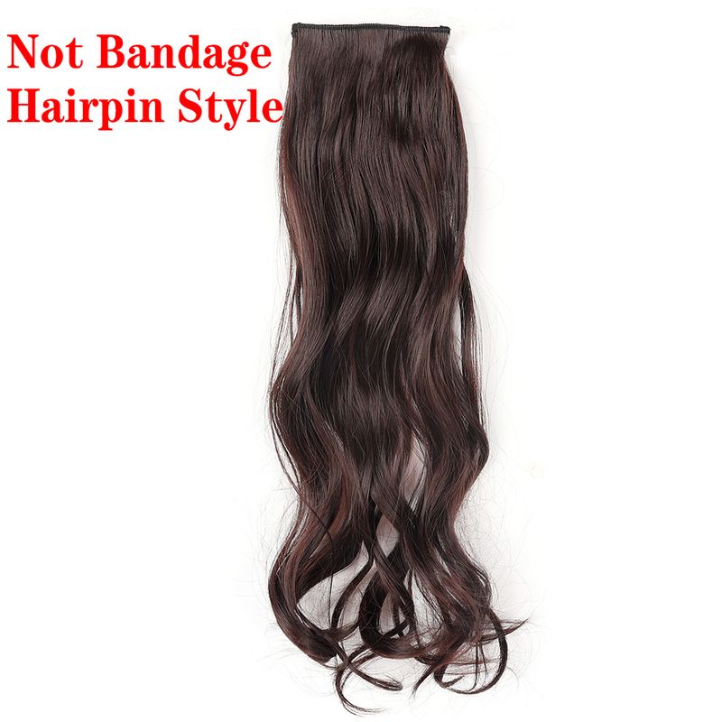 Syntetisk 25/35/50 cm Curling Lang Hestehale Hårtilbehør til Kvinder Sort Brunt Hår Snøre Hestehale Ext._voghion.com