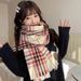 I mitation cashmere plaid caldo coppia studente versatile JK uniforme versione coreana Instagram ragazza sciarpa scialle invernale_voghion.com