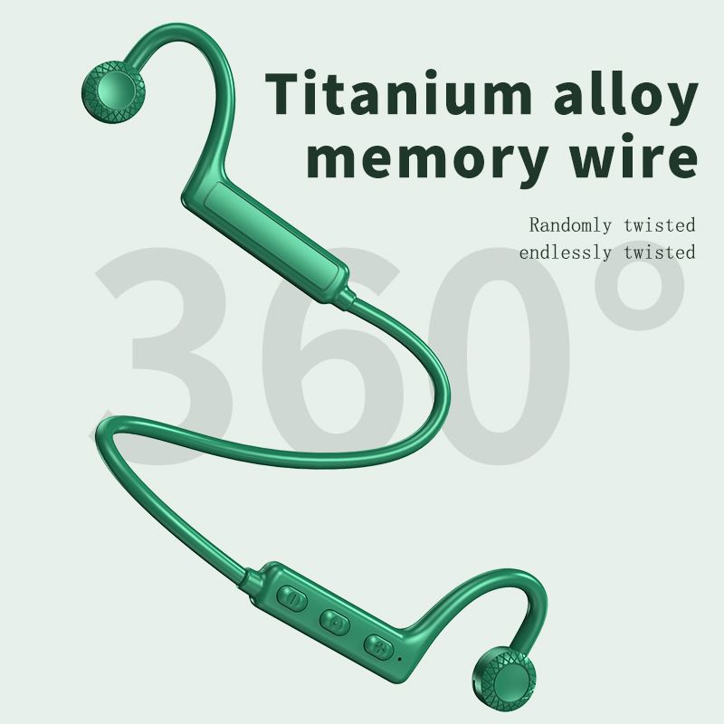 Articles tendance transfrontaliers Nouveau modèle privé Technologie noire Écouteurs Bluetooth sans fil Sport à conduction osseuse Crochet d'oreille Ultra-long_voghion.com