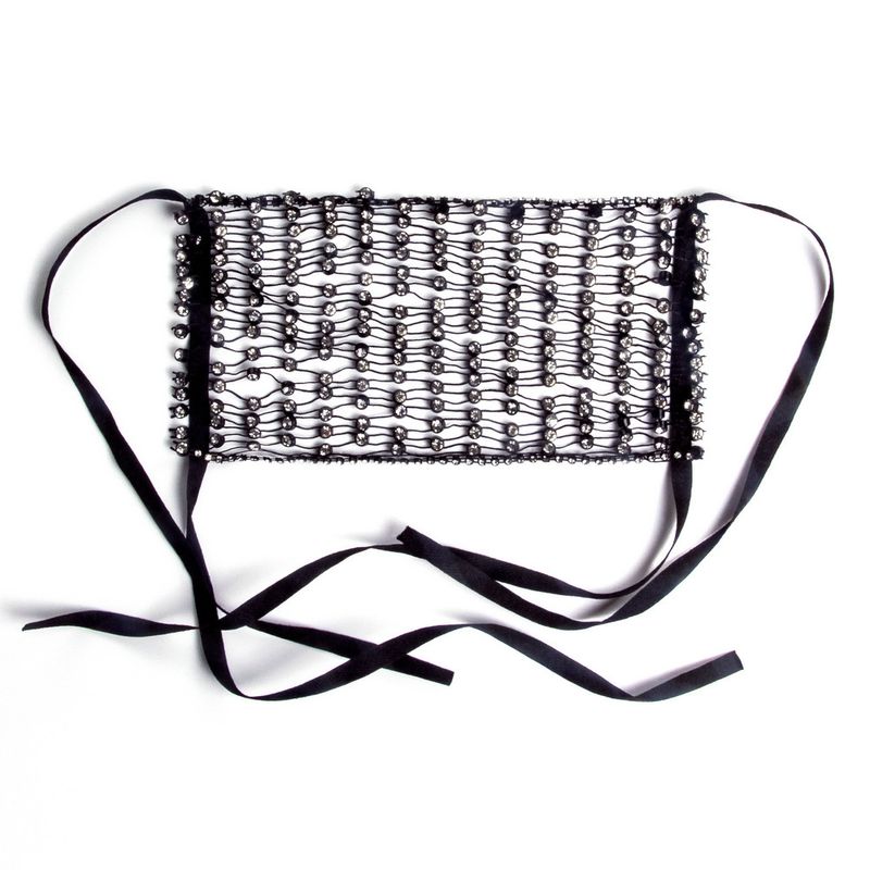 Trendy Mesh Shiny Rhinestone Fashion Accessories Face Mask For Women LBZ1335_voghion.com