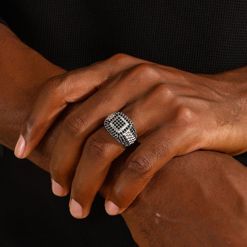 Full Luxurious Hip-Hop Style Dominant Personality Men's Hiphop Diamond Ring_voghion.com