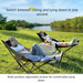 Outdoor For Hikers Camping Recliner Portable Moon Chair Small Folding Fishing Stool Fine Sand Yellow + Leg Rest_voghion.com