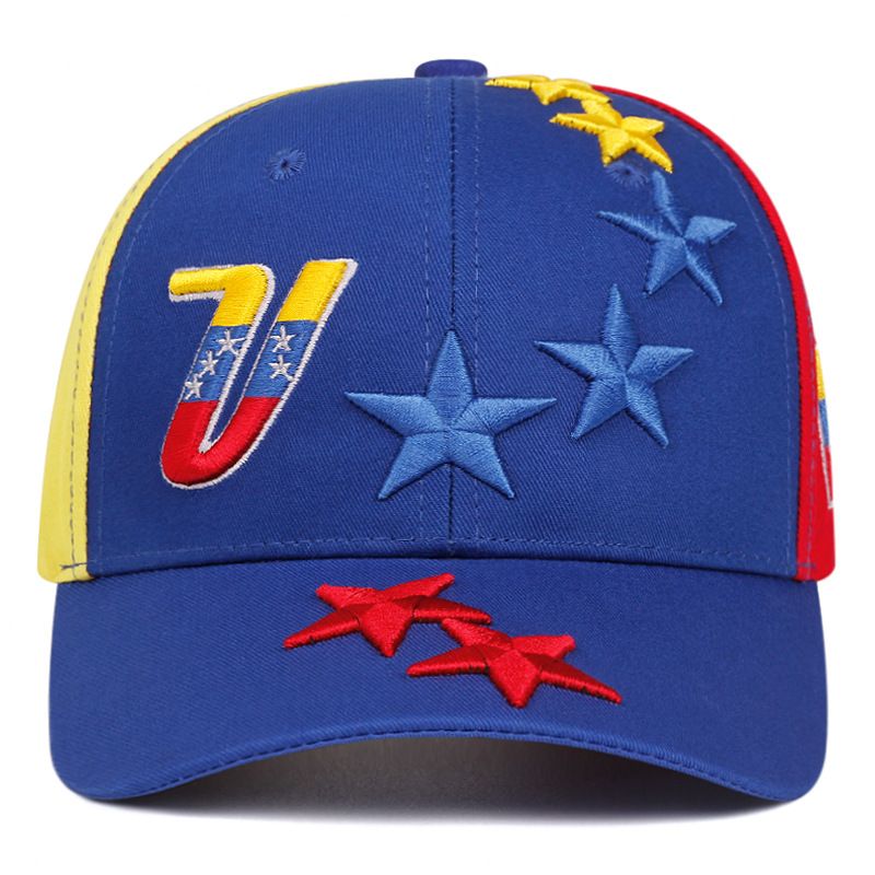 Casquette de baseball brodée avec drapeau vénézuélien, de haute qualité, style décontracté, avec étoile à cinq branches_voghion.com