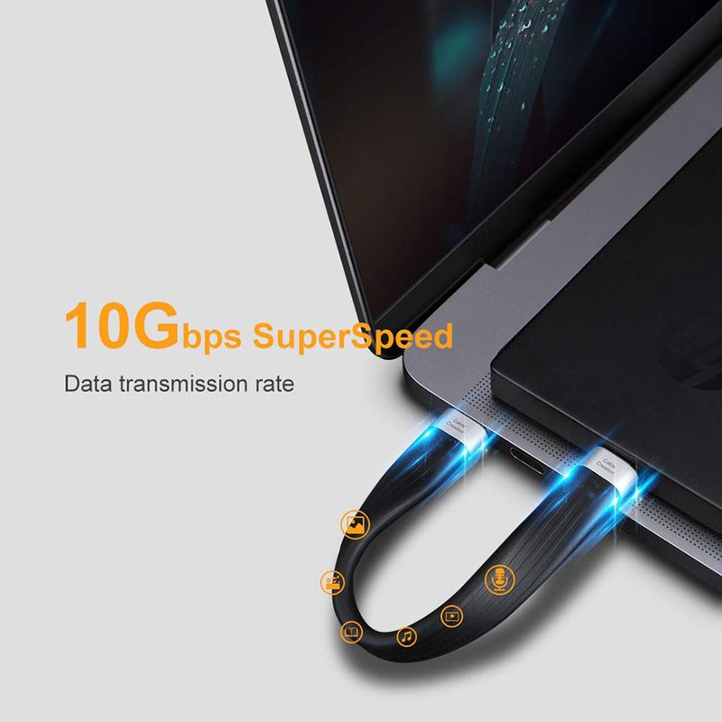 4K USB-C 3.1 Gen 2 Cable 10G Emark Chip Short Type C USB-C to USB-C video sync charger cable PD 60W 4K video for macbook pro_voghion.com