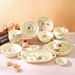 Kids Ceramic Rice Bowl Set - Cute French Cream Style Tableware High-Quality Porcelain Dish Set For Children Microwave & Dishwasher Safe_voghion.com