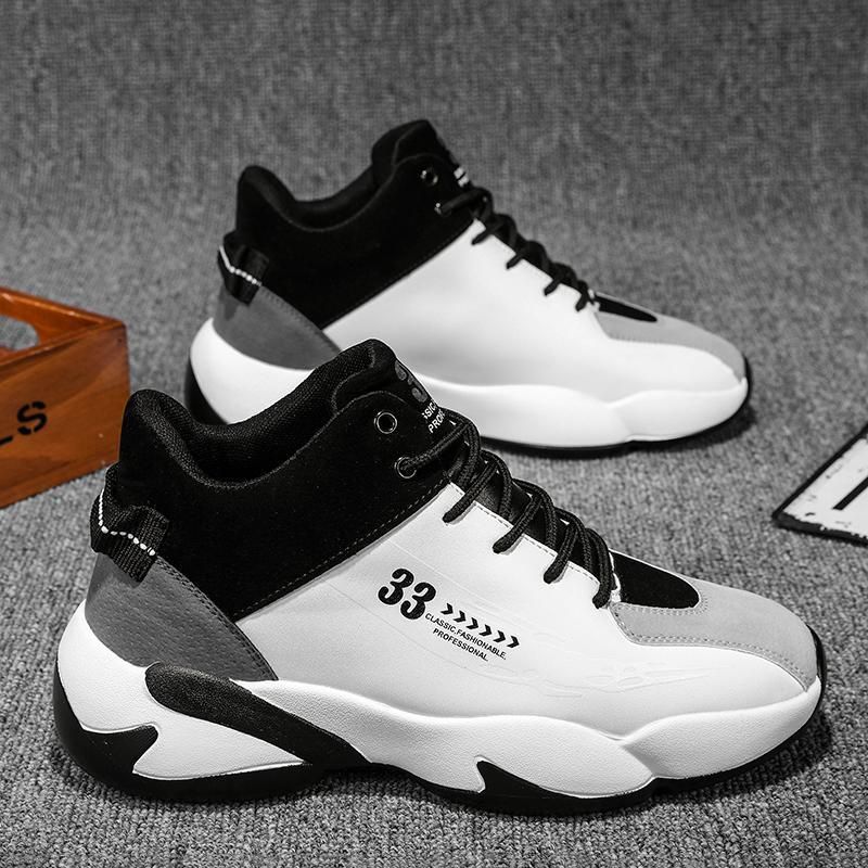 Alle Jahreszeiten Junior High School Schüler Sport Mid Top Basketball vielseitig lässig Frühling und Herbst Outdoor dicke Sohlen_voghion.com