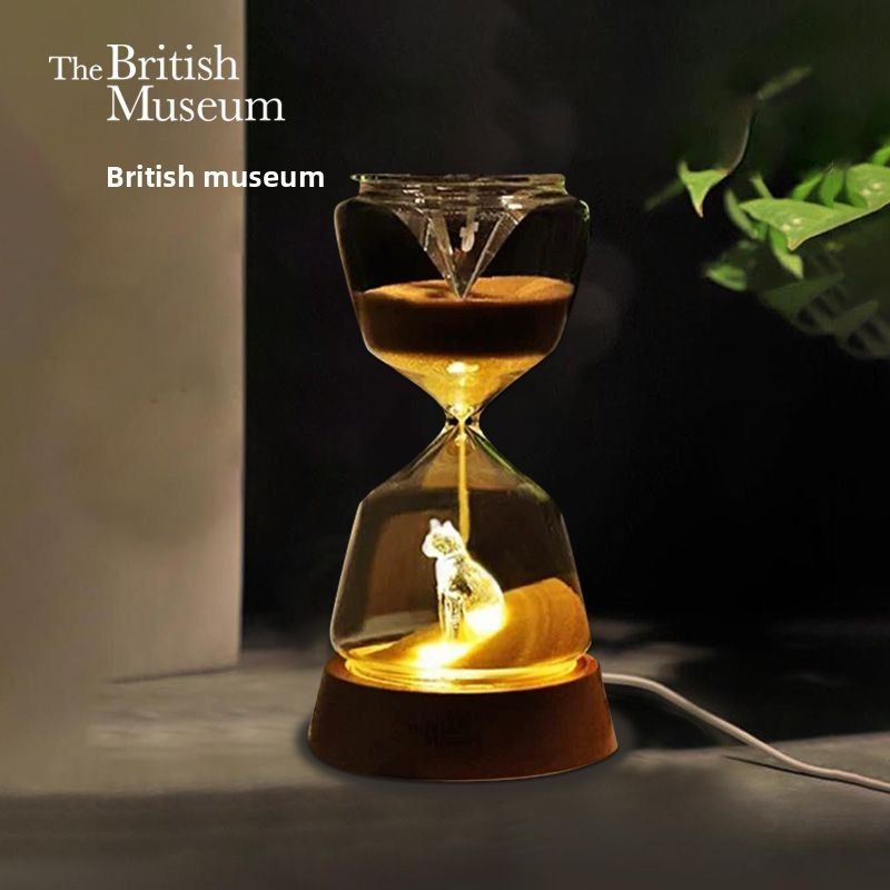 Ampulheta de cura do Museu Britânico, lâmpada de mesa com atmosfera de alívio do estresse, luz noturna, presente de aniversário_voghion.com