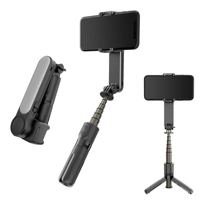 Light-filling anti-shake Smartphone gimbal stabilizer Automatic Balance Selfie Stick Tripod Bluetooth Remote for ios andriod_voghion.com