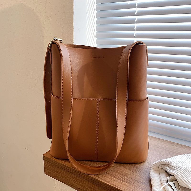 Borsa da donna, borsa a tracolla, borsa a secchiello, semplice e versatile, di alta qualità e grande capacità._voghion.com