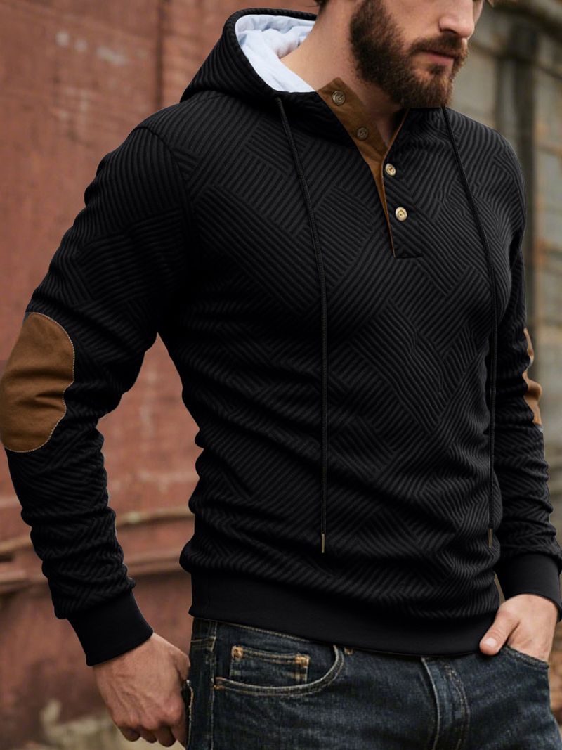 Herren Neues, schlichtes und modisches, lockeres Kapuzenpullover-Sweatshirt mit langen Ärmeln und lässigem Mode-Sport-Oberteil_voghion.com