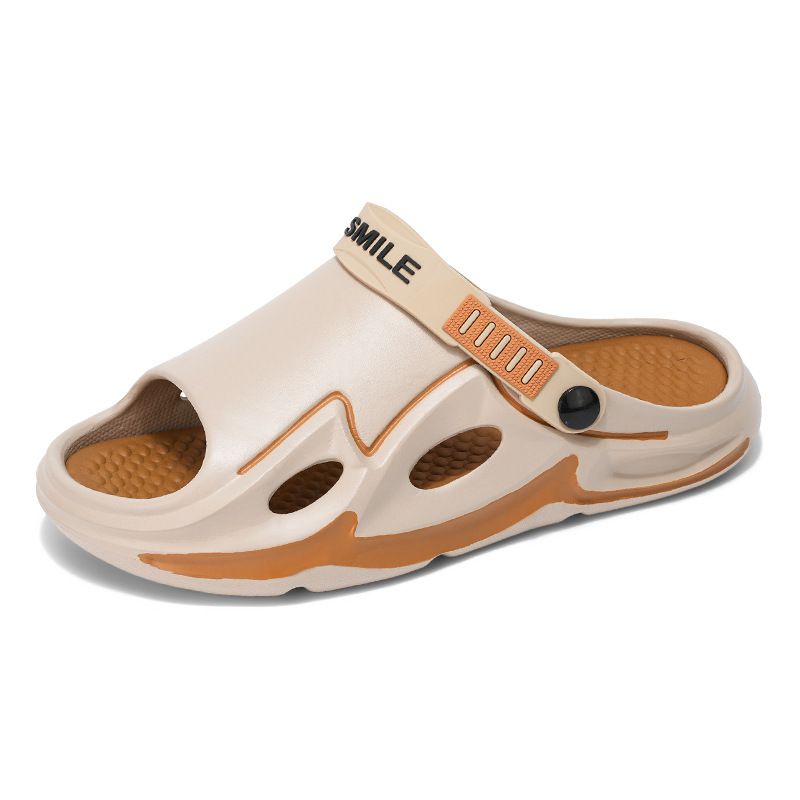 Men's Summer Slippers For Outdoor Wear, Anti Odor, Anti Slip, Shit Stepping Thick Sole, Outdoor Leisure Sports, Driving, Two Wear Beach Sandals_voghion.com