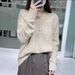 girl 2023 New High-End Round Neck Autumn Winter Women's 100% Wool Loose Lazy Top Thickened Warm Base Sweater_voghion.com