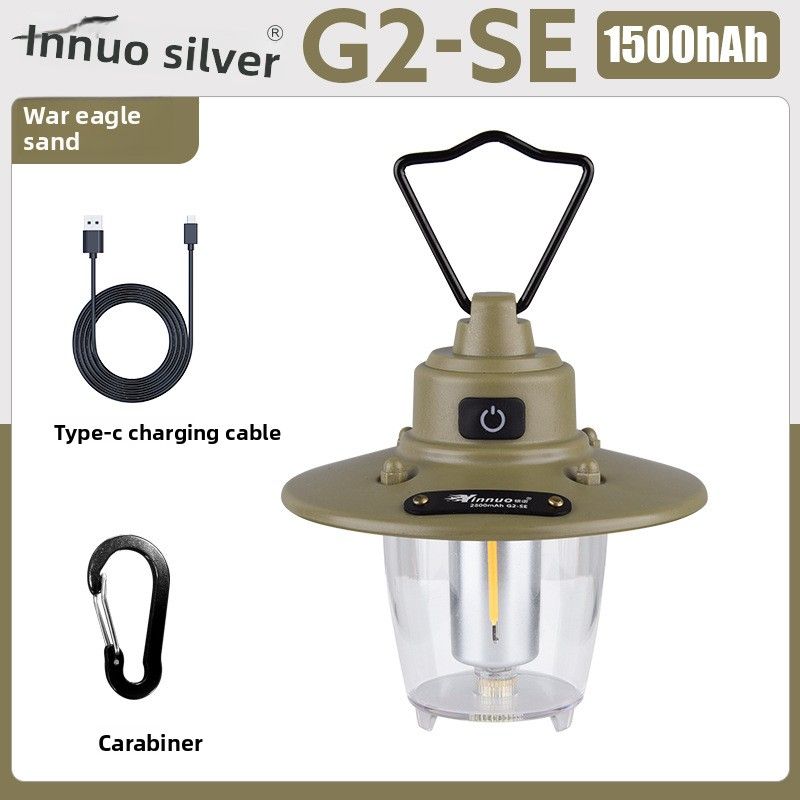 Yinuo Outdoor Camping Pinecone Exquisite Tent Long Battery Life Rechargeable LED Atmosphere Light_voghion.com
