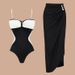 Maillot de bain une pièce deux pièces pour femme, imprimé, design tendance, source chaude_voghion.com