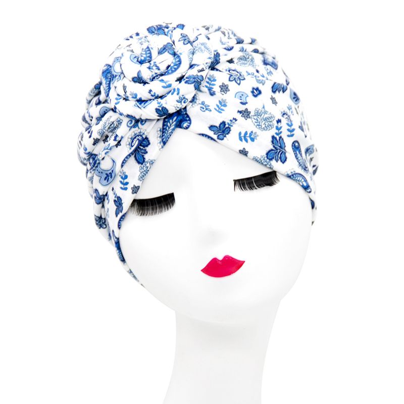 Cappello turbante a ciambella popolare con fiore a spirale in stile etnico indiano arabo_voghion.com