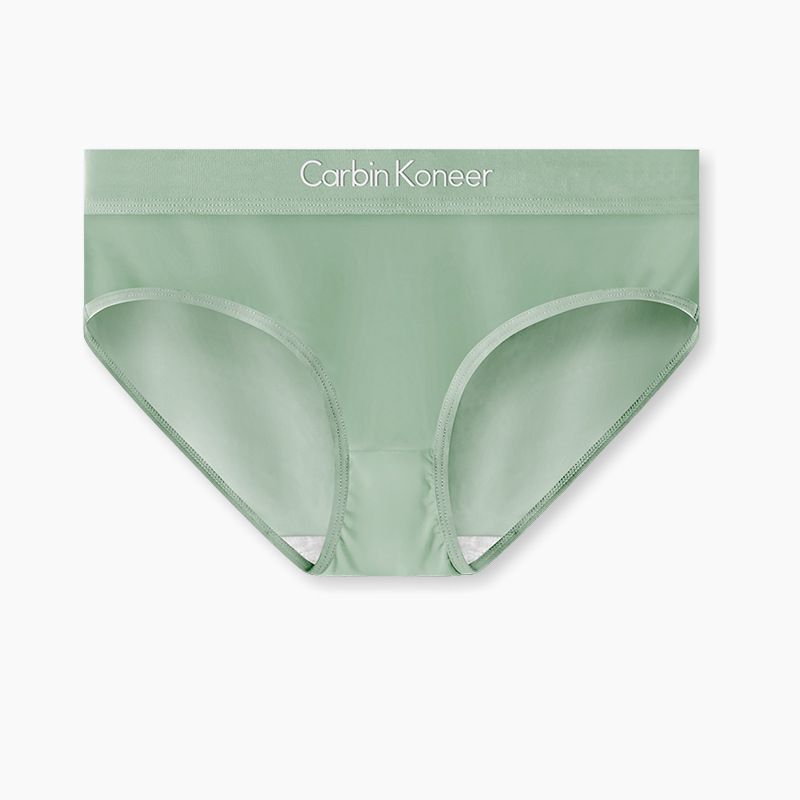 Women's solid color ice silk antibacterial crotch Lest cool triangle shorts sports breathable summer (bare pants)_voghion.com