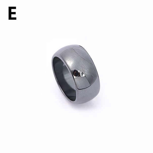 Vendite calde Un semplice anello liscio in ematite fatto di pietra naturale, coppie come gioielli, adatto sia per uomini che per donne, con_voghion.com