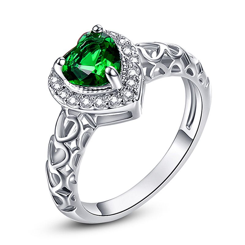 Versilberter brillanter Smaragdquarz, blauer rosa Topas, mit Zirkonia gefüllter Hochzeits- und Verlobungsring, eleganter Herzring für Frauen, Mama, Liebhaber_voghion.com