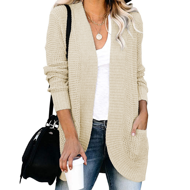 Maglia cardigan da donna tinta unita_voghion.com