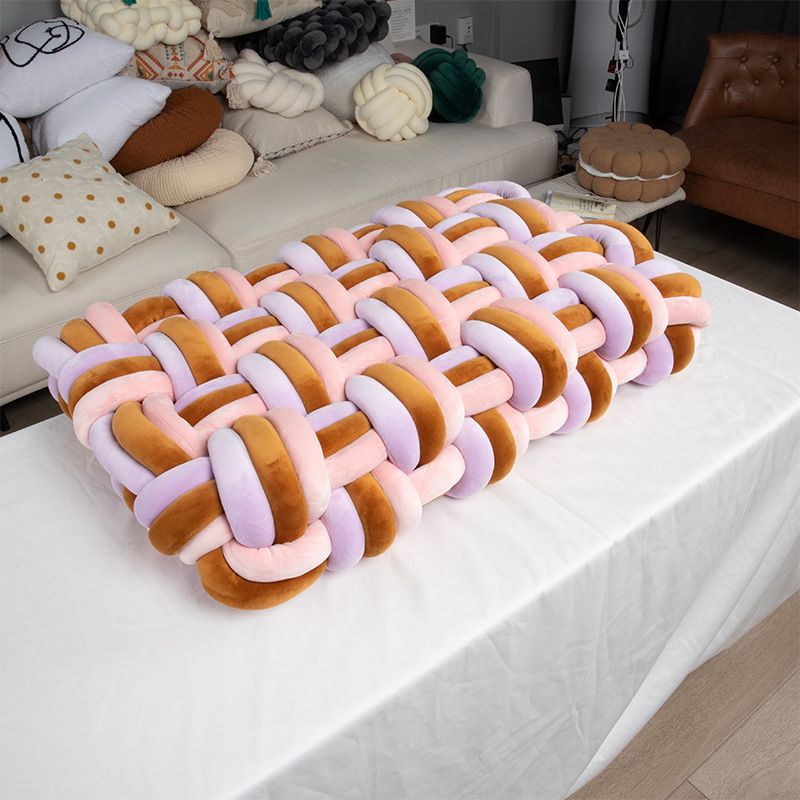 Three strand rope woven color blocked comfortable and luxurious cushion window cushion_voghion.com