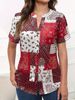 Sieviešu pavasara un vasaras jauns sieviešu kardigans nacionālā stila apdrukāts īsroku T-krekls_voghion.com