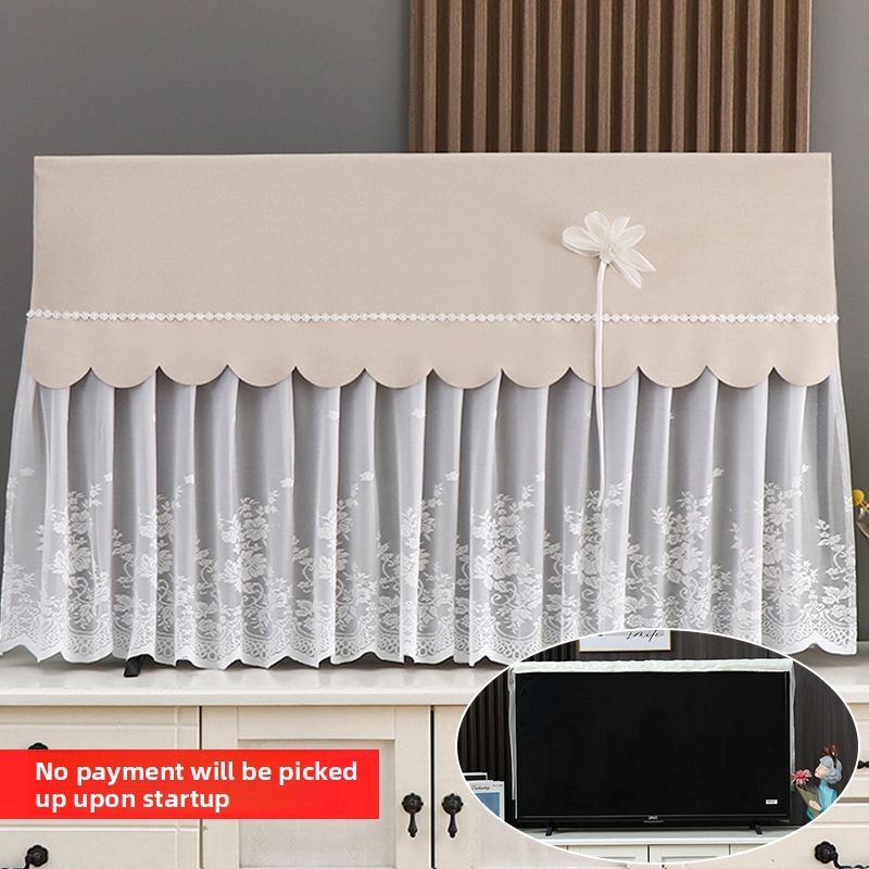 TV Dustproof Cloth 2025 New LCD Cover Towel 65inch 55inch Wall-Mounted Lace Simple_voghion.com