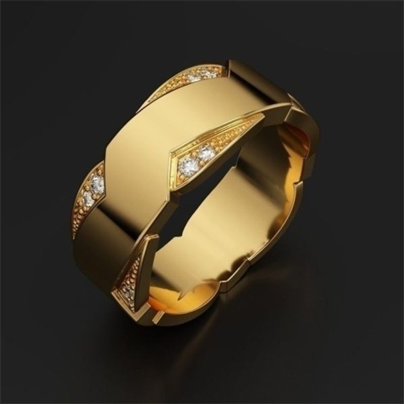 Unisex Schmuck Mode Gold Diamant Ring Jahrestag Geschenk Verlobung Hochzeit Schmuck Ring Schmuck_voghion.com