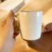 Middle Creative Ceramic Water Relief Design Finger Coffee Cup Large Capacity Office Mug_voghion.com