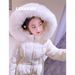 Girls' Long Knee Length Cold Proof Down Jacket With Hood And Fur Collar For Middle And Large Children, Thickened And Warm_voghion.com