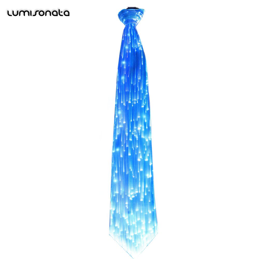 LED Fashion Creative Herren Glowing Cool Neue Fiber Optic Krawatte_voghion.com