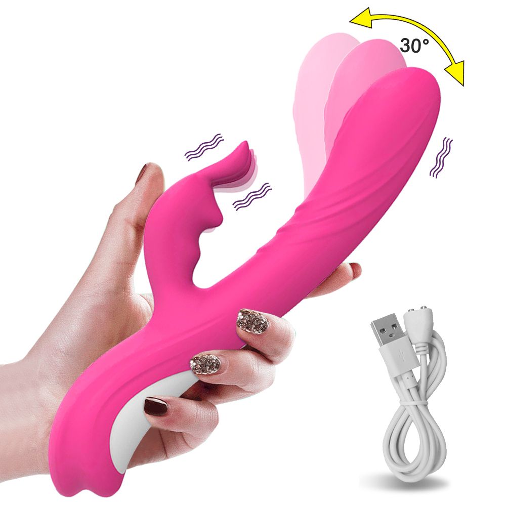Dildo Vibratori Coniglio per le donne Potente stimolatore del clitoride del punto G Mimic Finger Wiggling Giocattoli del sesso femminile_voghion.com