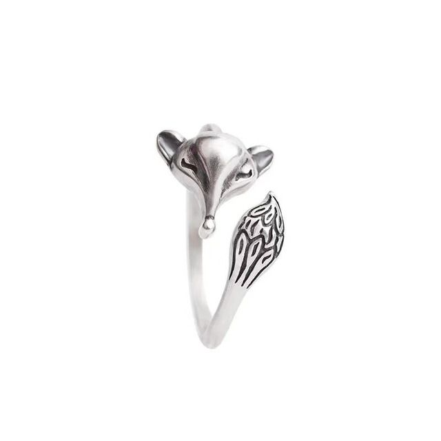 Color VENUS Sier New Fashion Fantasy Fox Ring for Woman Girl Birthday Gift Party Wedding Celebration Adjus_voghion.com