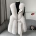 Luxury Faux Fur Vest For Women - Winter Warm V-Neck Sleeveless Jacket With Soft Faux Fox Fur, Fashionable & Stylish Outerwear_voghion.com