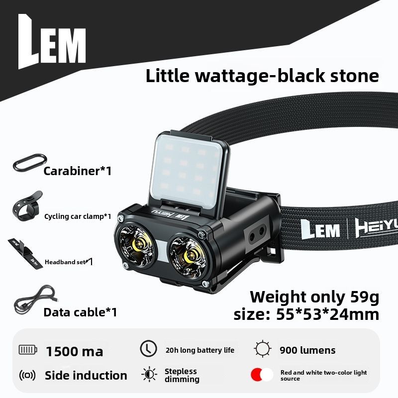 Lampada frontale speciale con sensore LEM, clip per cappello, pesca notturna, luce forte per esterni, standby ultra-lungo_voghion.com